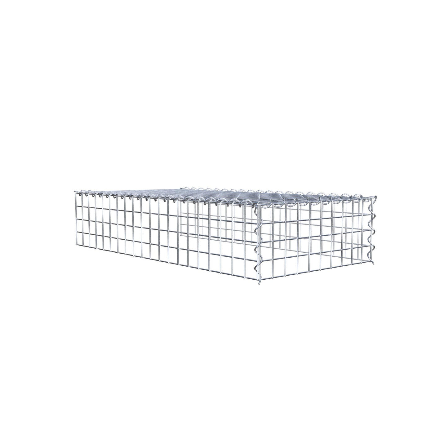 Gabião Tipo 4 100 cm x 20 cm x 50 cm (C x A x P), malhagem 5 cm x 5 cm, espiral