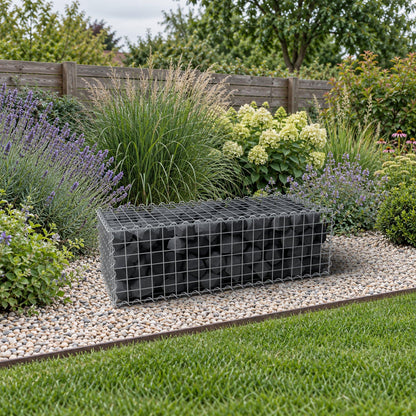 Gabione 100 cm x 30 cm x 40 cm (L x H x T), Maschenweite 5 cm x 5 cm, Spirale