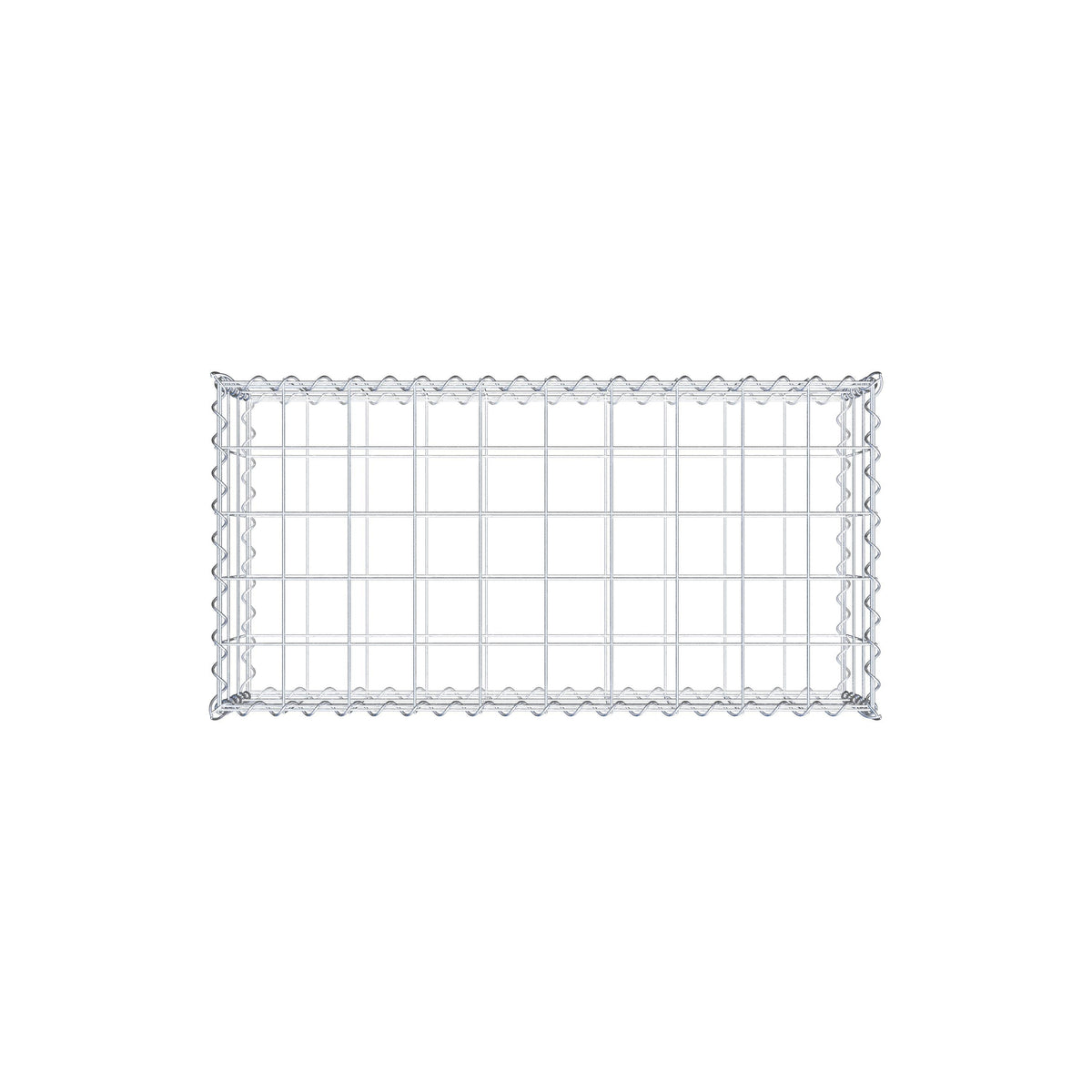 Schanskorf 100 cm x 30 cm x 50 cm (L x H x D), maaswijdte 10 cm x 10 cm, spiraalvormig