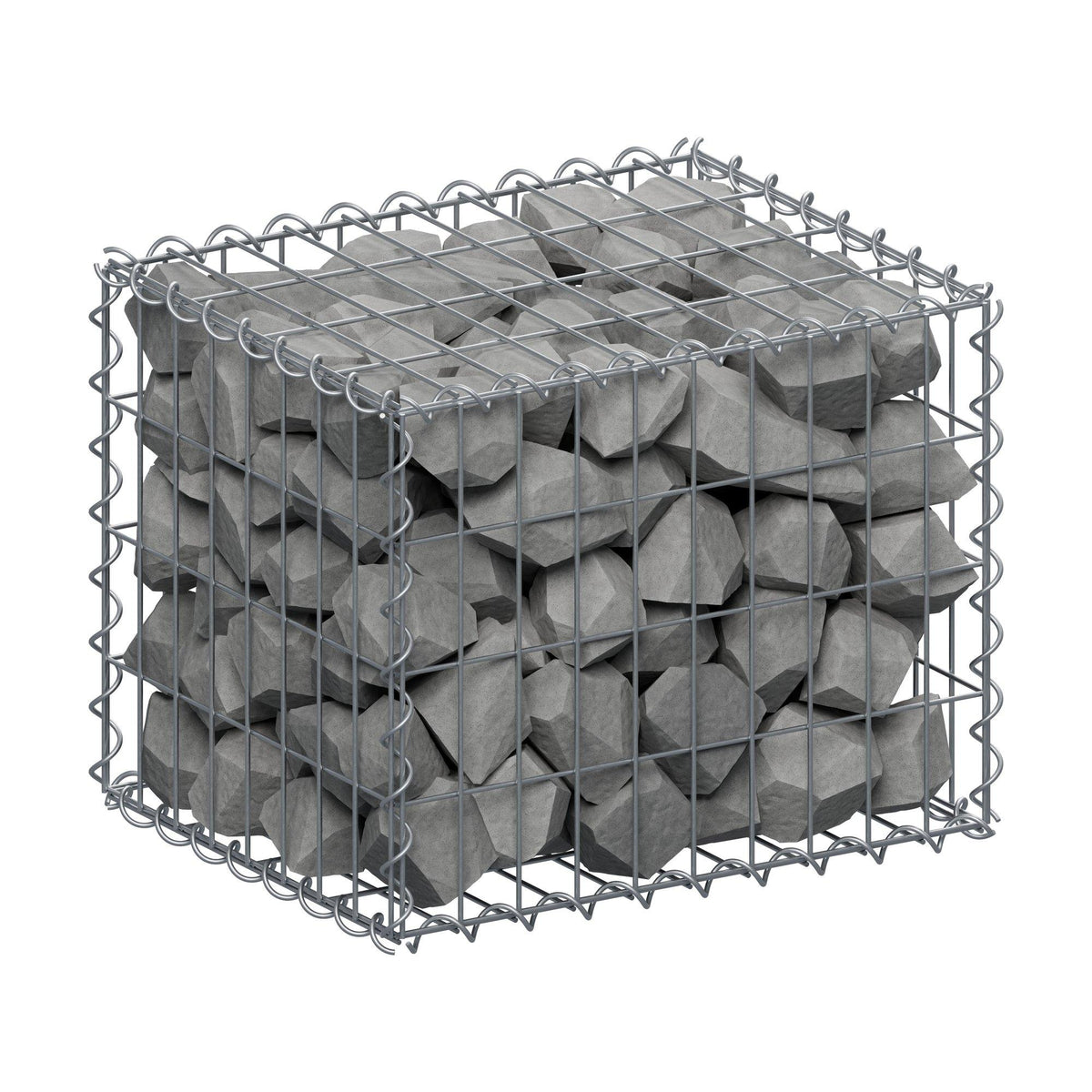 Gabion 50 cm x 40 cm x 40 cm (L x H x P), mailles 5 cm x 10 cm, spirale
