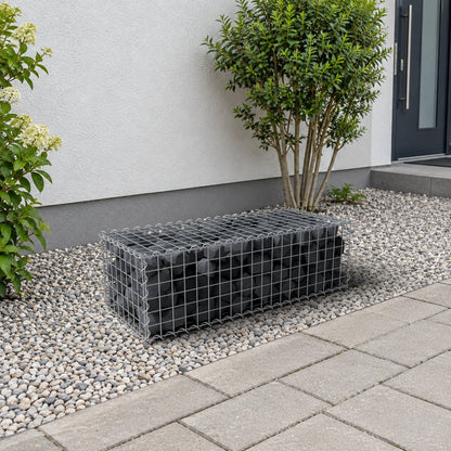 Gabione 100 cm x 30 cm x 40 cm (L x H x T), Maschenweite 5 cm x 5 cm, Spirale