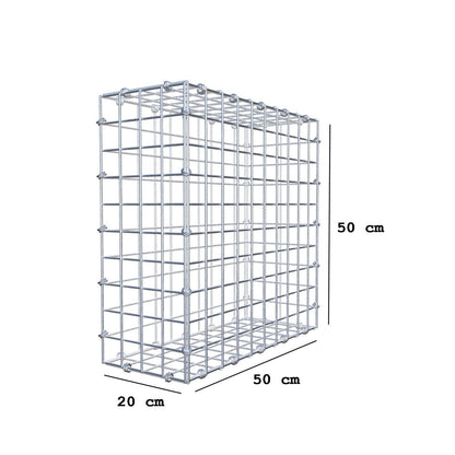 Gabião 50 cm x 50 cm x 20 cm (C x A x P), malhagem 5 x 5 cm, anel espiral