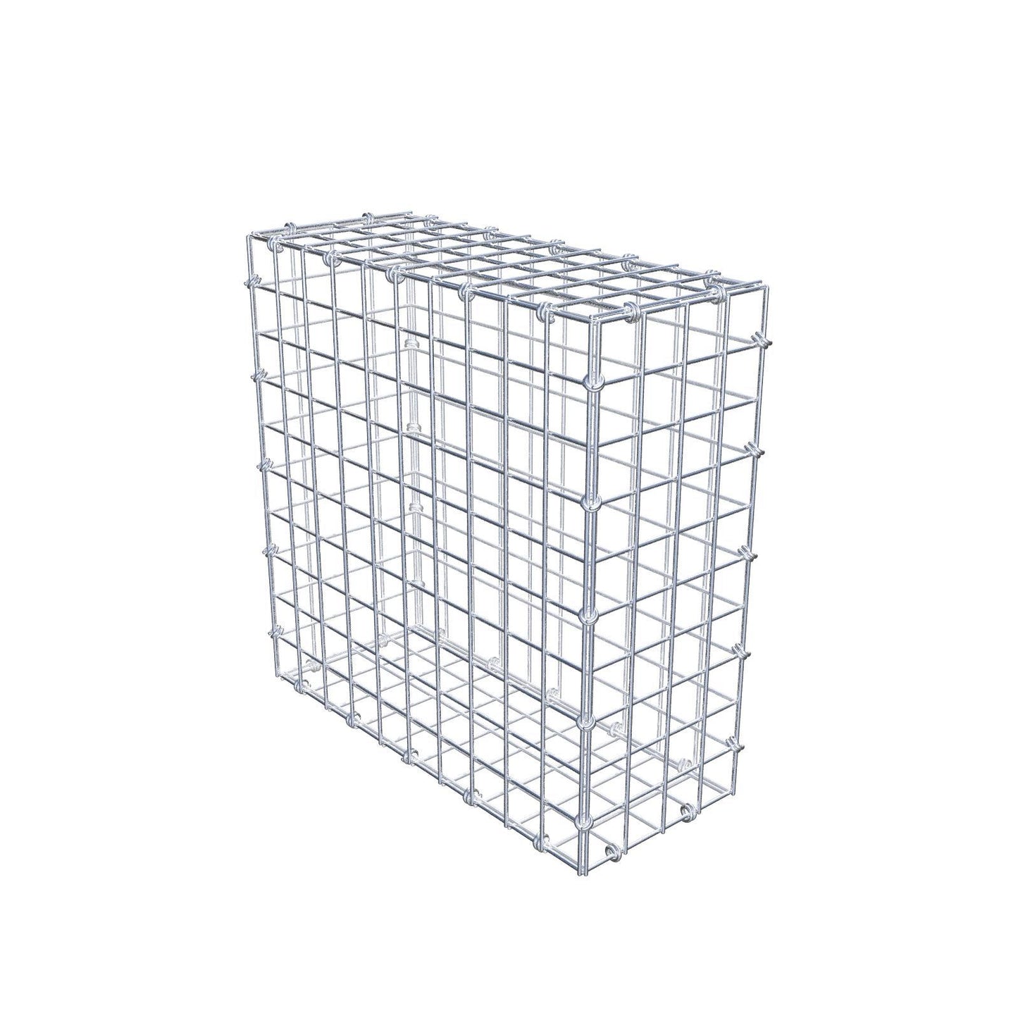 Gabião 50 cm x 50 cm x 20 cm (C x A x P), malhagem 5 x 5 cm, anel espiral