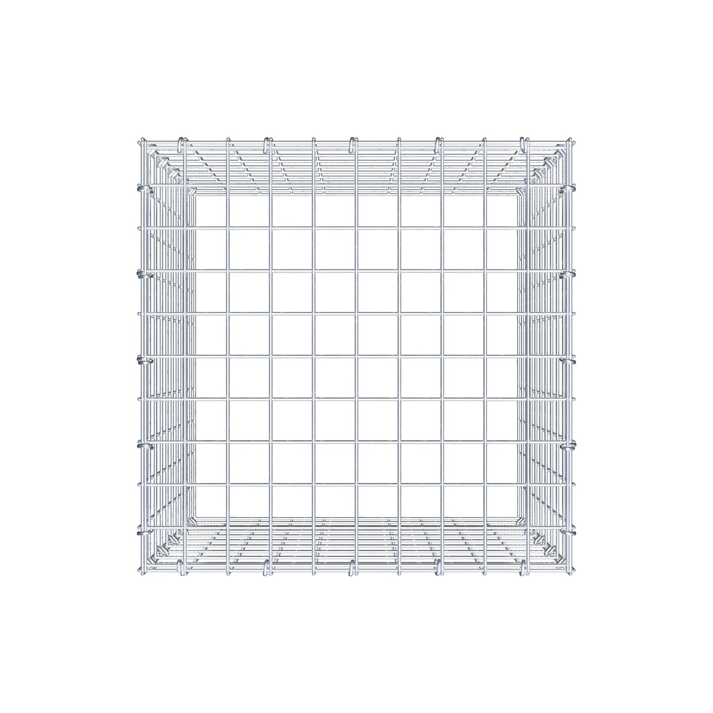 Opbouw schanskorf type 3 50 cm x 50 cm x 50 cm (L x H x D), maaswijdte 5 cm x 5 cm, C-ring