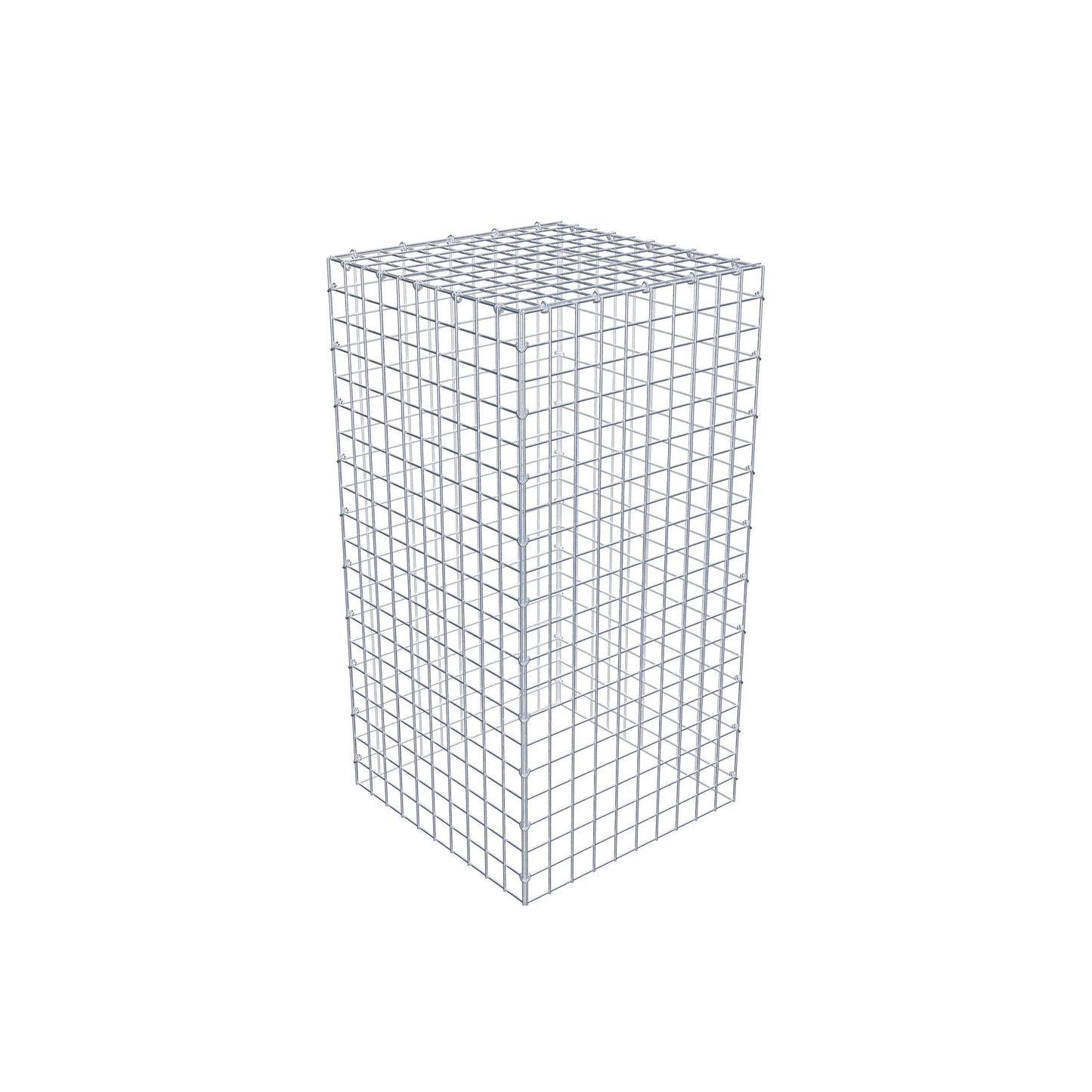 Gavión complementario de tipo 3 100 cm x 50 cm x 50 cm (largo x alto x fondo), malla 5 cm x 5 cm, anillo en C