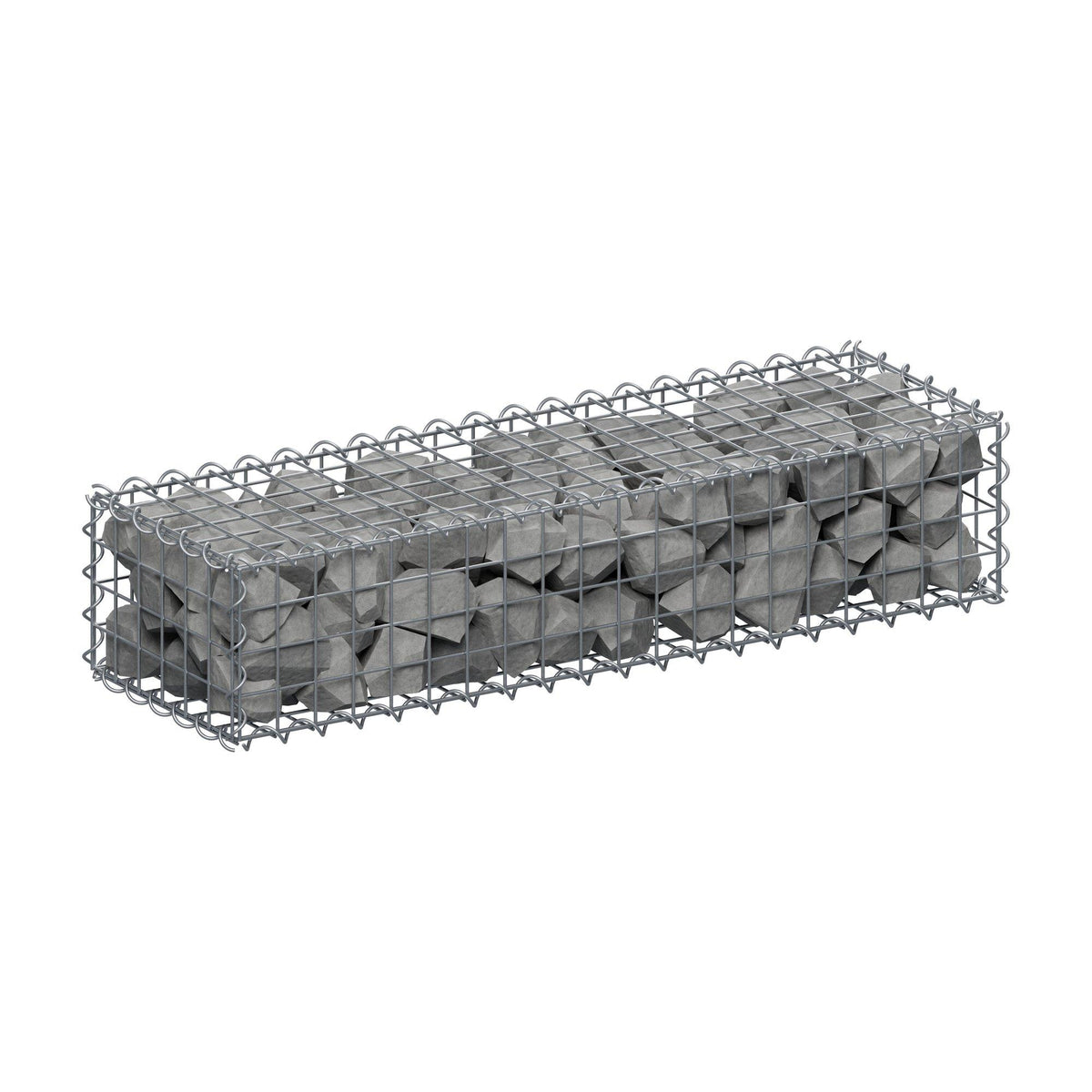 Schanskorf 100 cm x 20 cm x 30 cm (L x H x D), maaswijdte 5 cm x 5 cm, spiraalvormig