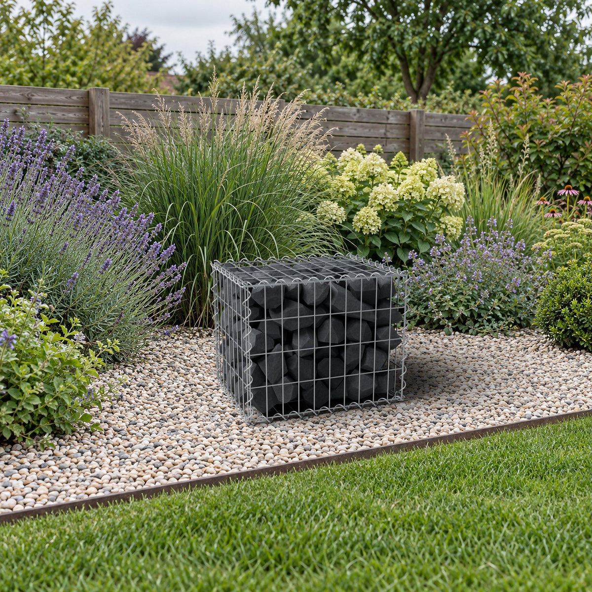 Gabion 50 cm x 40 cm x 40 cm (L x H x P), mailles 5 cm x 10 cm, spirale