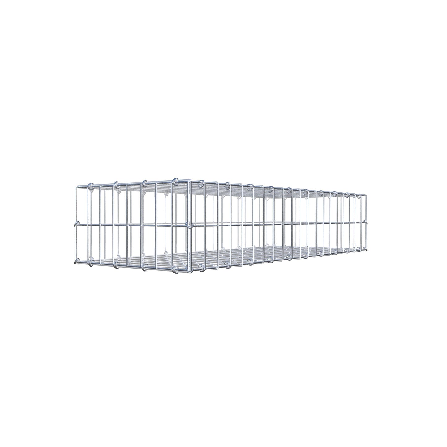 Gabião 100 cm x 20 cm x 40 cm (C x A x P), malhagem 5 cm x 10 cm, anel C
