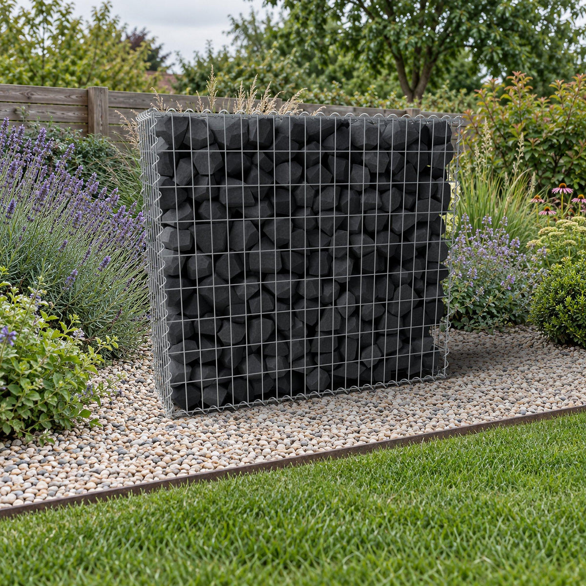 Gabion 100 cm x 90 cm x 30 cm (L x H x D), maskstorlek 5 cm x 10 cm, spiral
