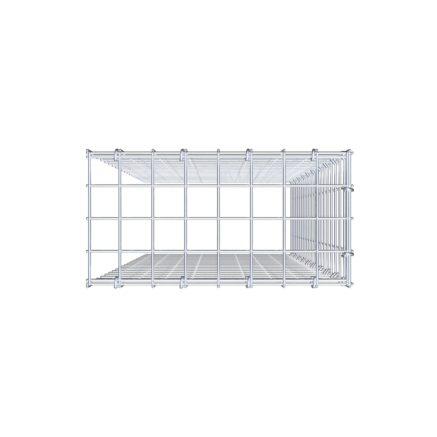 Type 4 oplegkorf 100 cm x 40 cm x 20 cm (L x H x D), maaswijdte 5 cm x 5 cm, C-ring