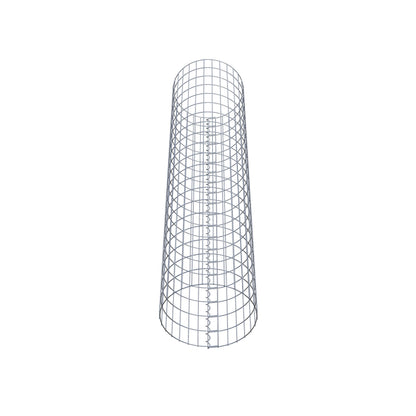 Schanskorfzuil rond 47 cm diameter, 200 cm hoogte, maaswijdte 5 cm x 10 cm