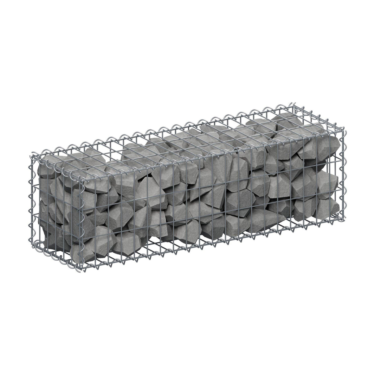 Gabbione 100 cm x 30 cm x 30 cm (L x H x P), maglia 5 cm x 10 cm, spirale