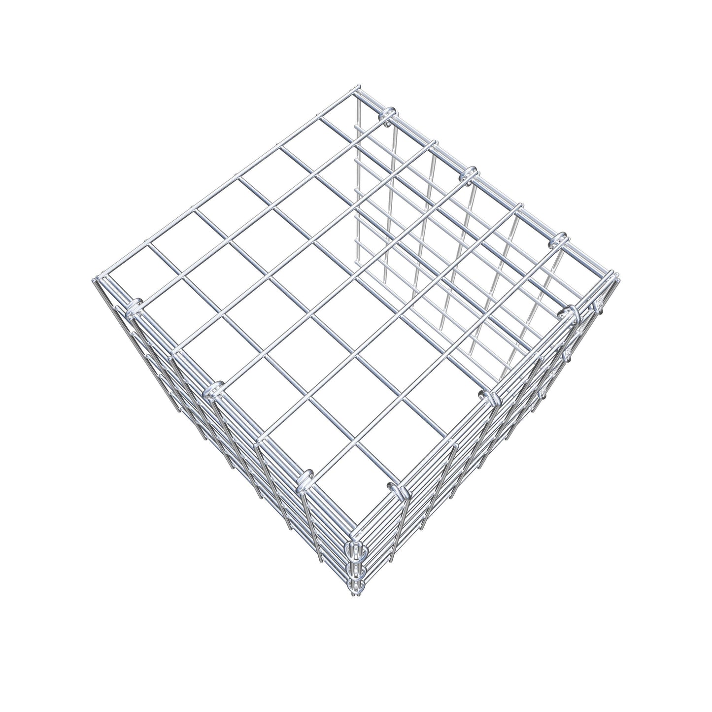Opbouw schanskorf type 4 30 cm x 30 cm x 30 cm (L x H x D), maaswijdte 5 cm x 5 cm, C-ring