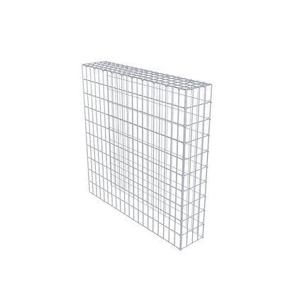 Mounted gabion type 4 100 cm x 100 cm x 20 cm (L x H x D), mesh size 5 cm x 10 cm, C-ring