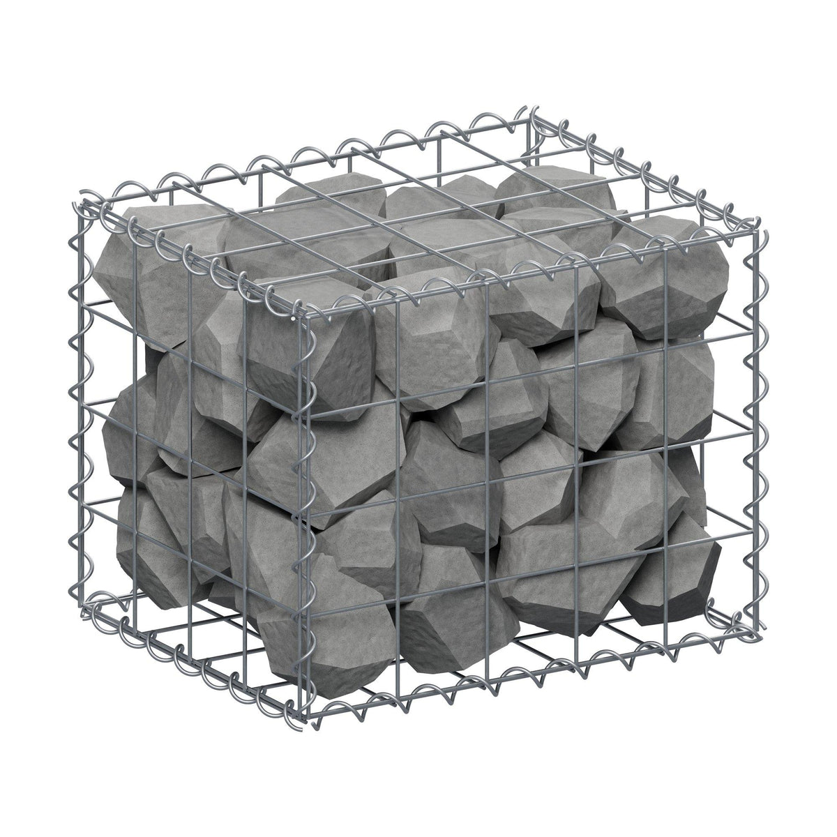 Gabion 50 cm x 40 cm x 40 cm (L x H x D), maskestørrelse 10 cm x 10 cm, spiral