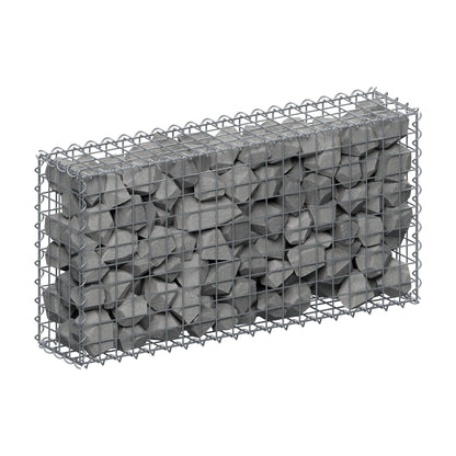 Schanskorf 100 cm x 50 cm x 20 cm (L x H x D), maaswijdte 5 cm x 5 cm, spiraalvormig