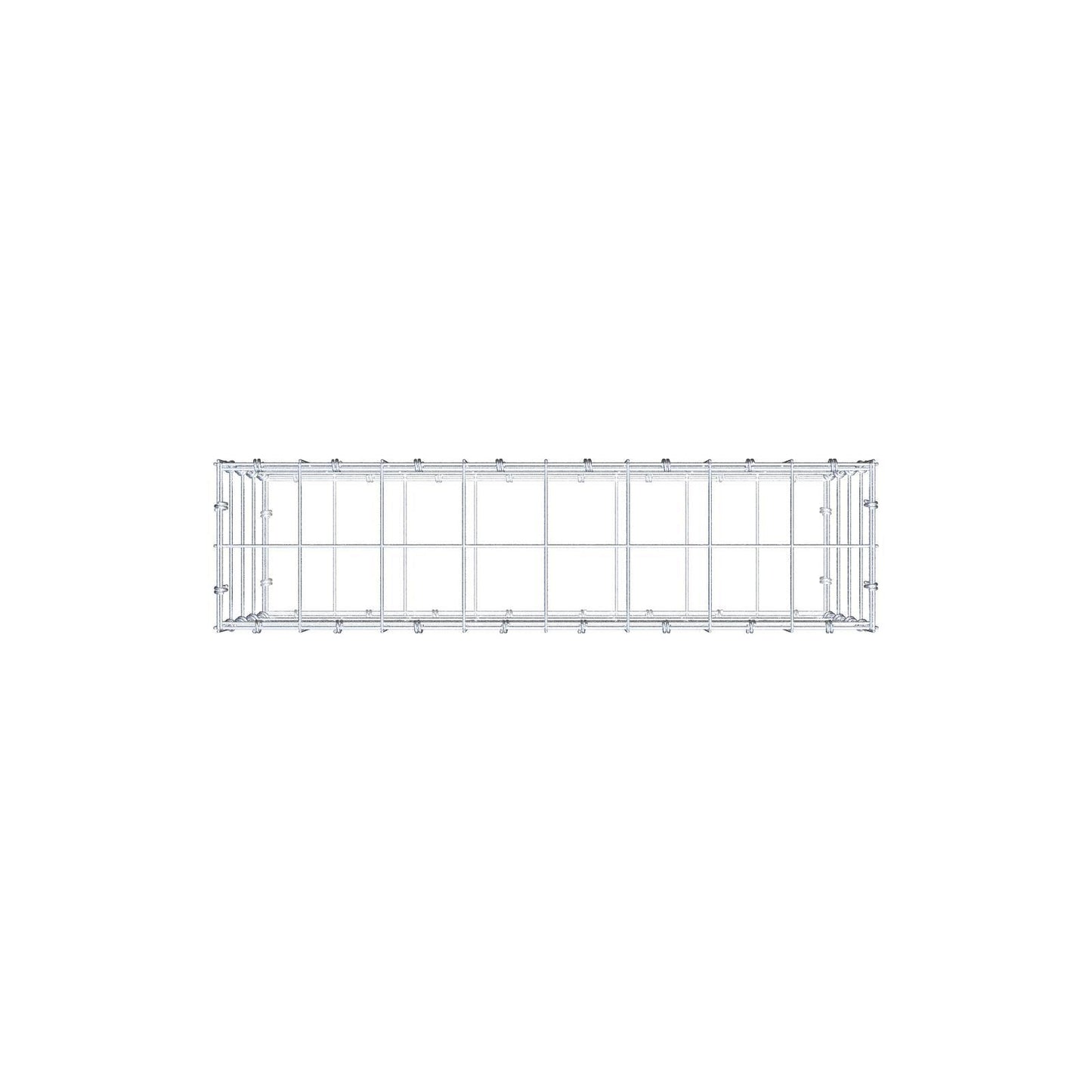 Schanskorf 80 cm x 40 cm x 20 cm (L x H x D), maaswijdte 10 x 10 cm, spiraalring