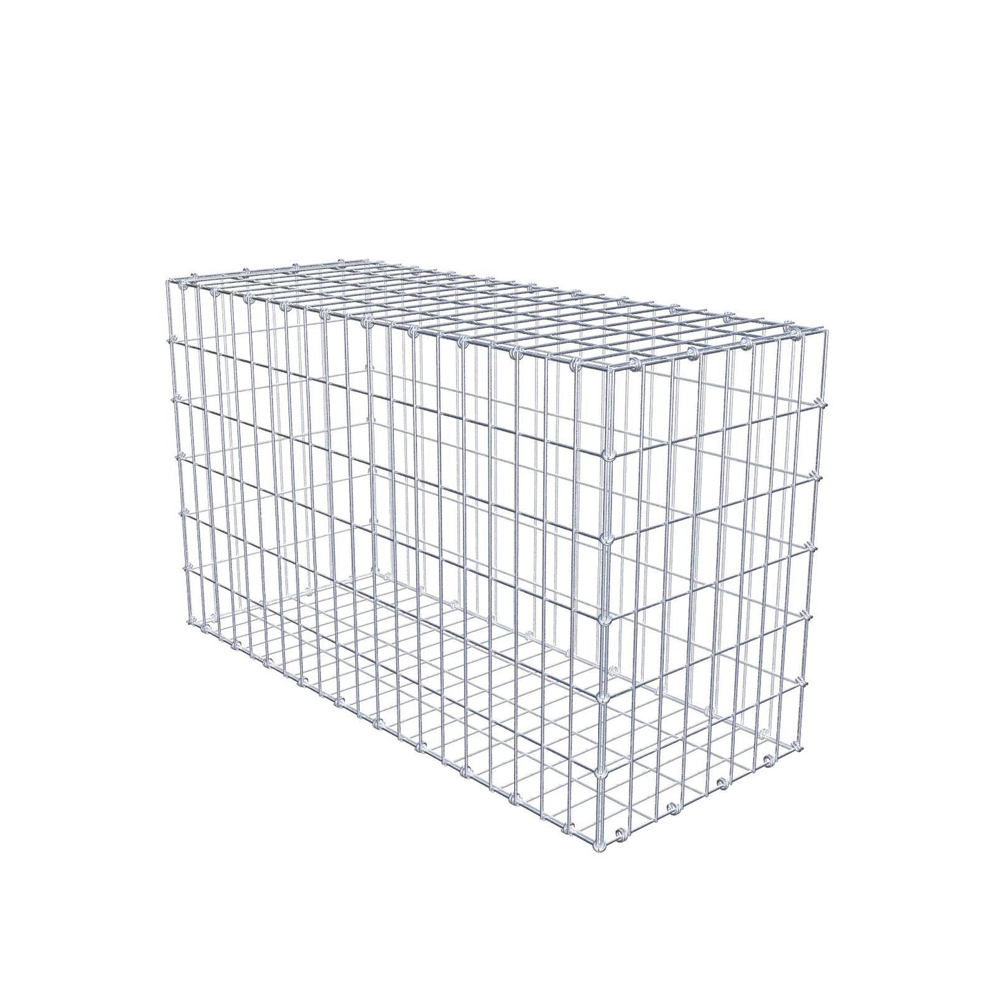 Gabione 100 cm x 60 cm x 40 cm (L x H x T), Maschenweite 5 x 10 cm, Spiralring