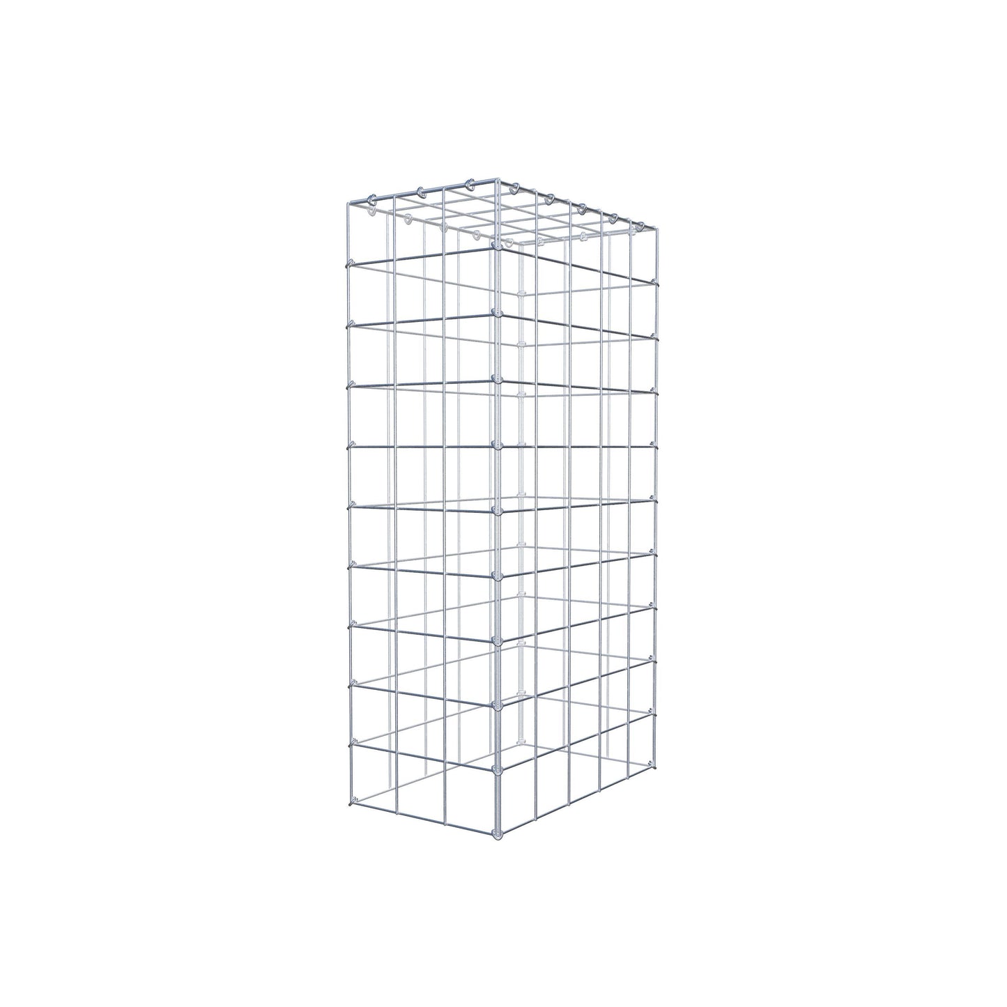 Typ 3 påbyggnadsgabion 100 cm x 50 cm x 30 cm (L x H x D), maskstorlek 10 cm x 10 cm, C-ring