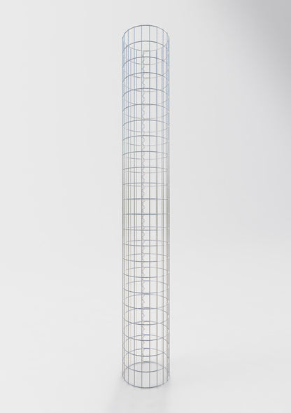 Coluna de gabião redonda 32 cm de diâmetro, 230 cm de altura, malhagem 5 cm x 10 cm