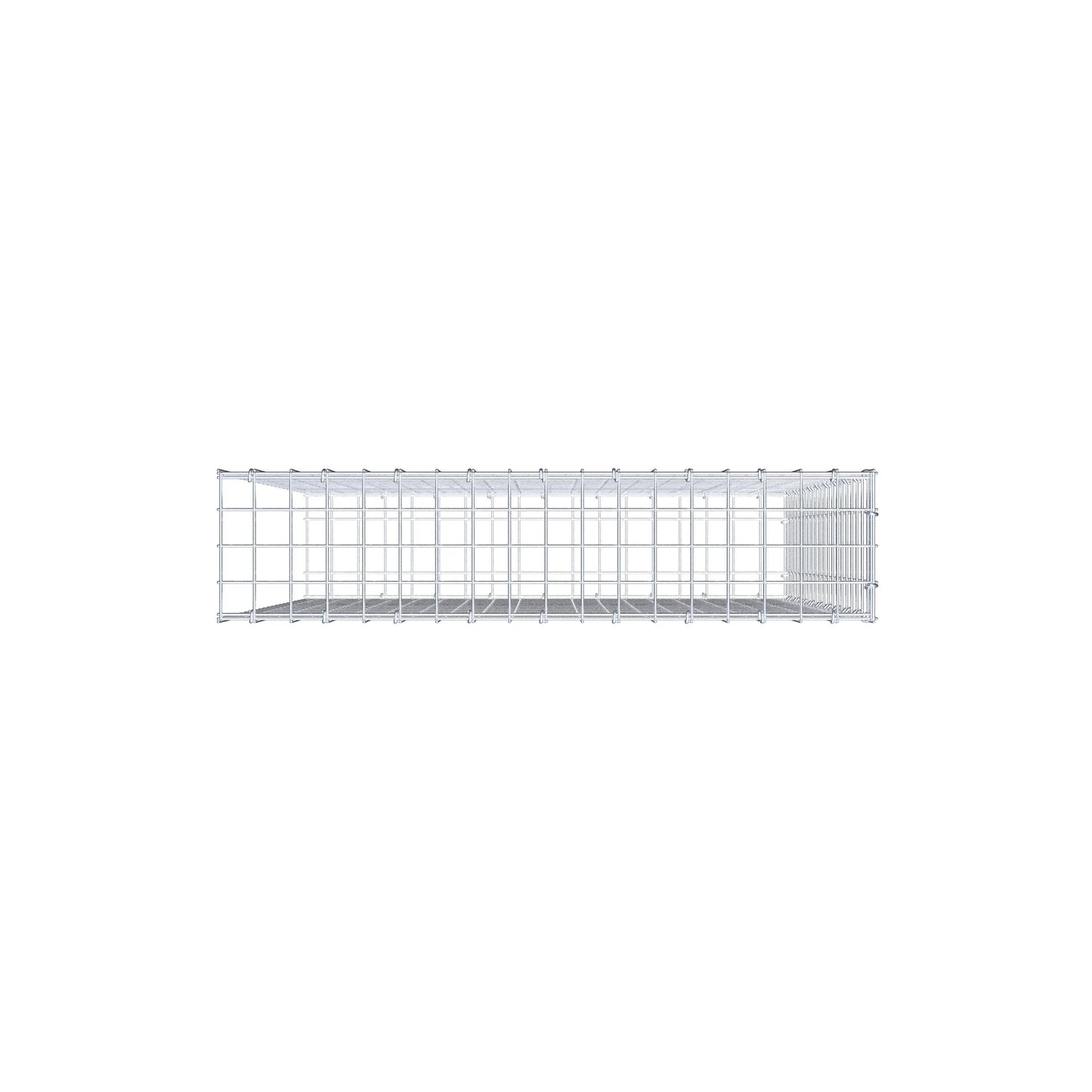 Monteret gabion type 2 100 cm x 90 cm x 20 cm (L x H x D), maskestørrelse 5 cm x 5 cm, C-ring