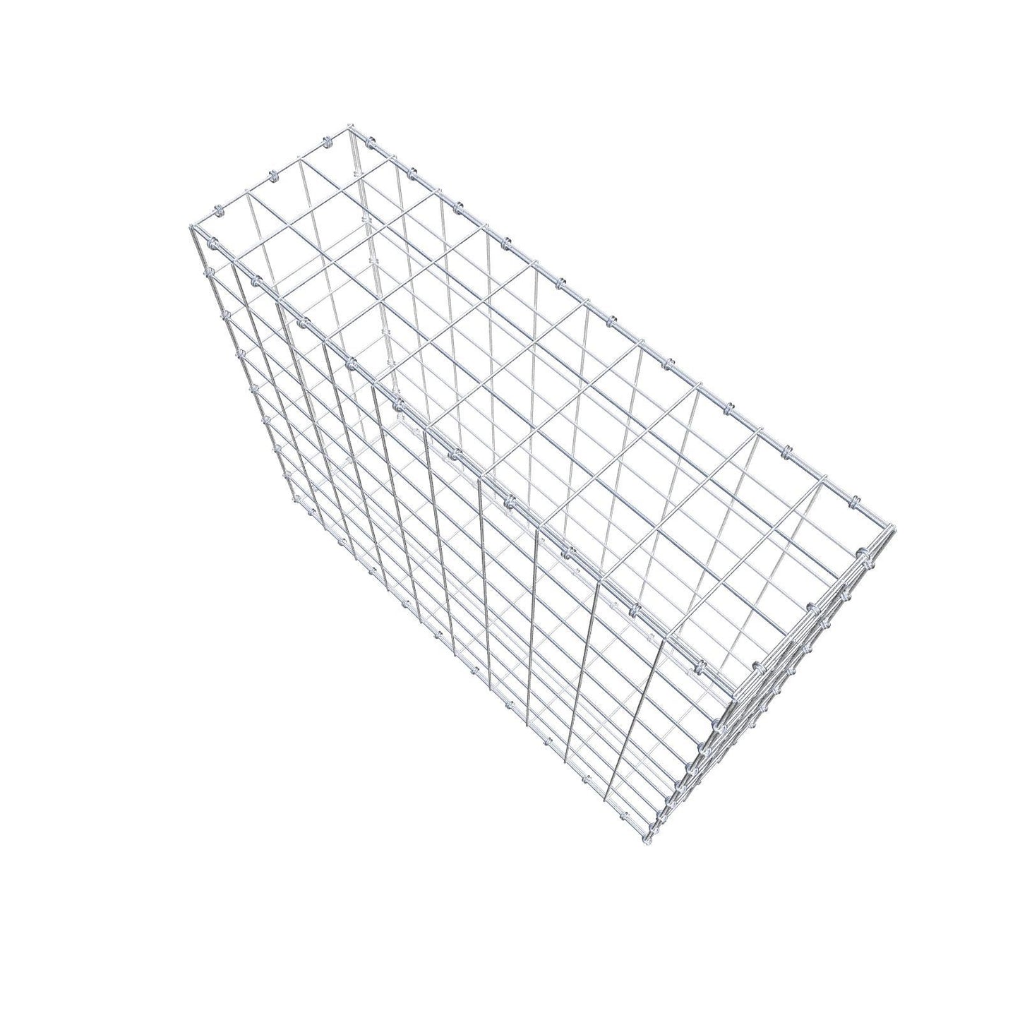 Gabbione 100 cm x 80 cm x 30 cm (L x H x P), maglia 10 x 10 cm, anello a spirale