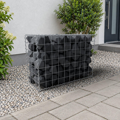 Schanskorf 100 cm x 70 cm x 40 cm (L x H x D), maaswijdte 10 cm x 10 cm, spiraalvormig