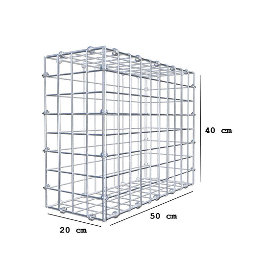 Gabion 50 cm x 40 cm x 20 cm (L x H x D), maskestørrelse 5 x 5 cm, spiralring