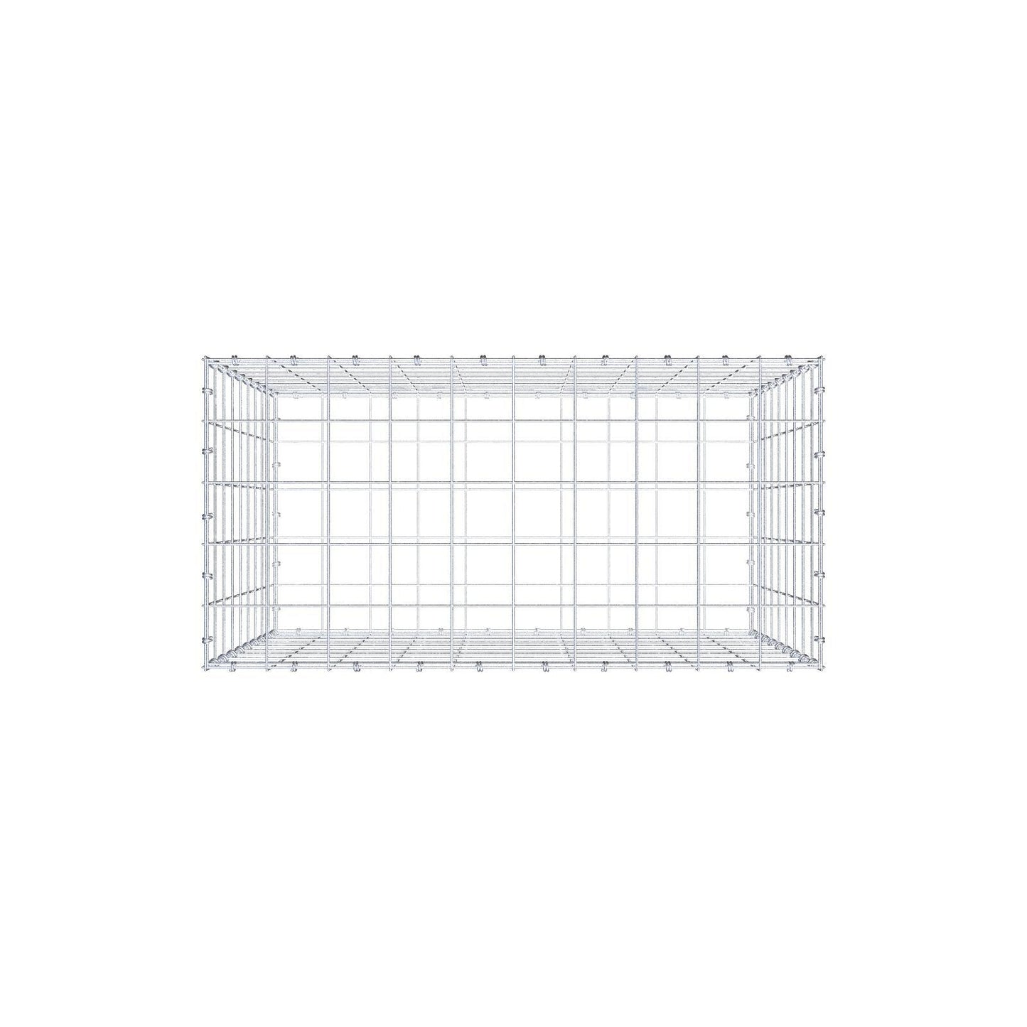 Schanskorf 100 cm x 90 cm x 50 cm (L x H x D), maaswijdte 10 x 10 cm, spiraalring