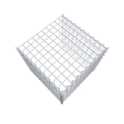 Aangebouwde schanskorf type 4 50 cm x 50 cm x 50 cm (L x H x D), maaswijdte 5 cm x 5 cm, spiraal