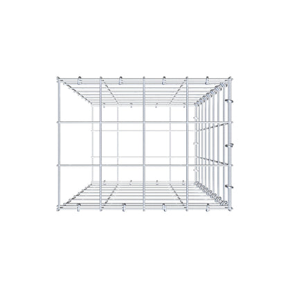 Typ 2 påbyggnadsgabion 80 cm x 40 cm x 30 cm (L x H x D), maskstorlek 10 cm x 10 cm, C-ring
