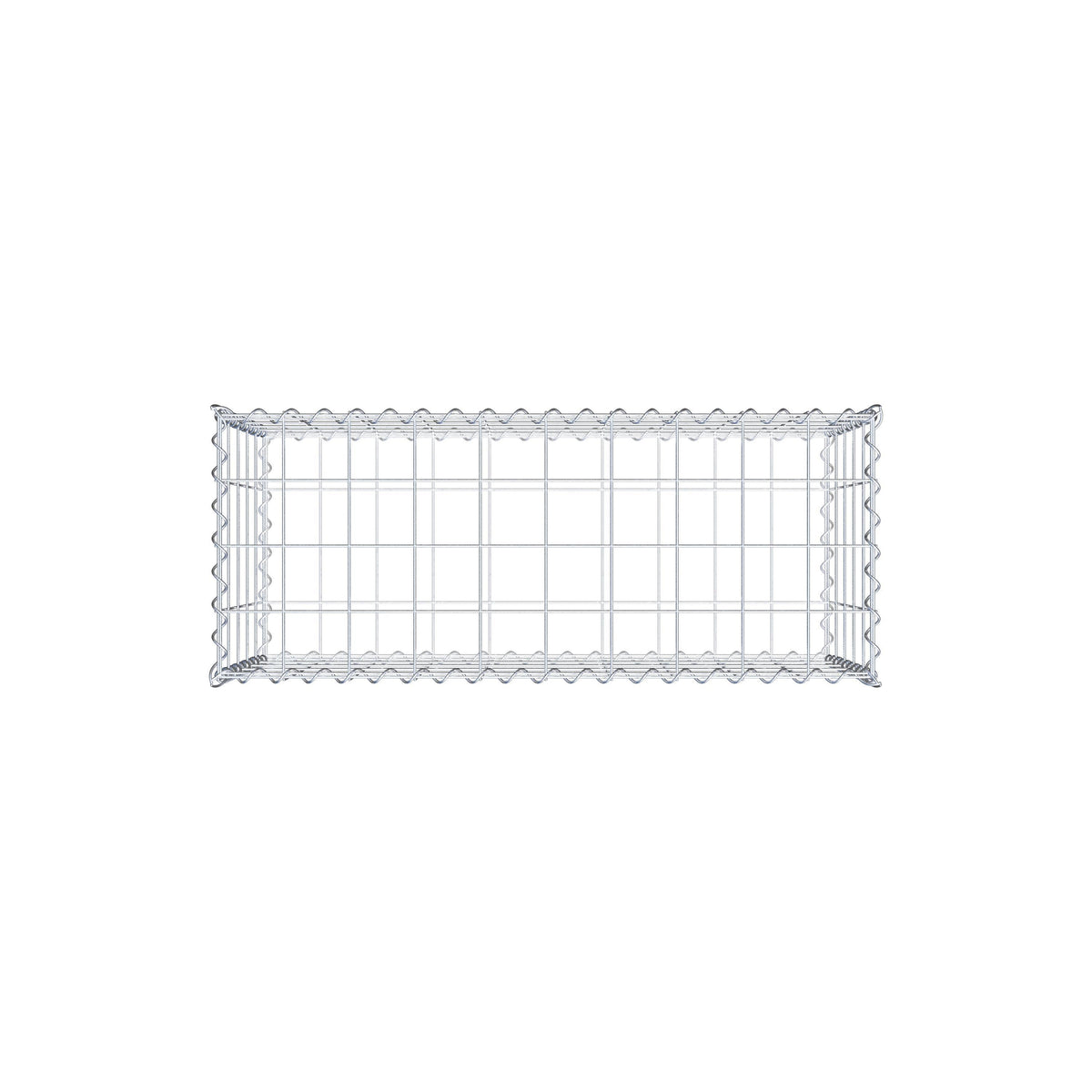 Schanskorf 100 cm x 50 cm x 40 cm (L x H x D), maaswijdte 10 cm x 10 cm, spiraalvormig