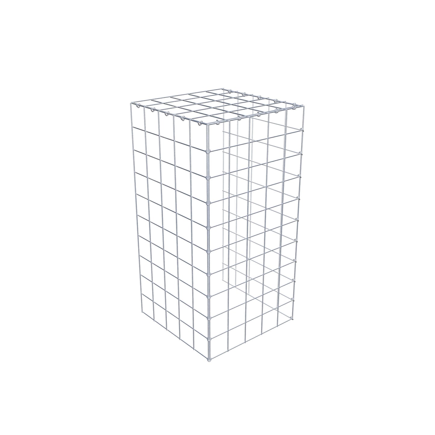 Monteret gabion type 4 100 cm x 50 cm x 50 cm (L x H x D), maskestørrelse 10 cm x 10 cm, C-ring
