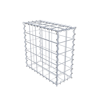 Gabião 50 cm x 50 cm x 20 cm (C x A x P), malhagem 10 cm x 10 cm, espiral