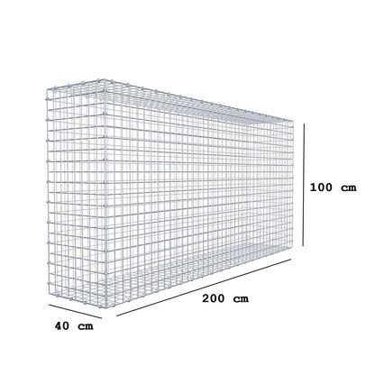 Schanskorf 200 cm x 100 cm x 40 cm (L x H x D), maaswijdte 5 x 5 cm, spiraalring