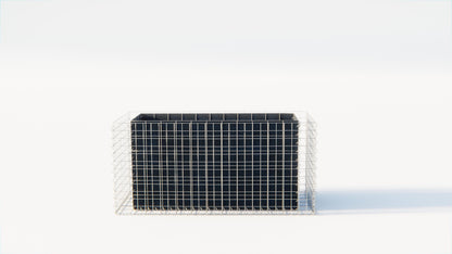 Rechthoekig verhoogd bed 130 cm x 60 cm x 60 cm (L x H x D), maaswijdte 5 x 10 cm, wanddikte 10 cm
