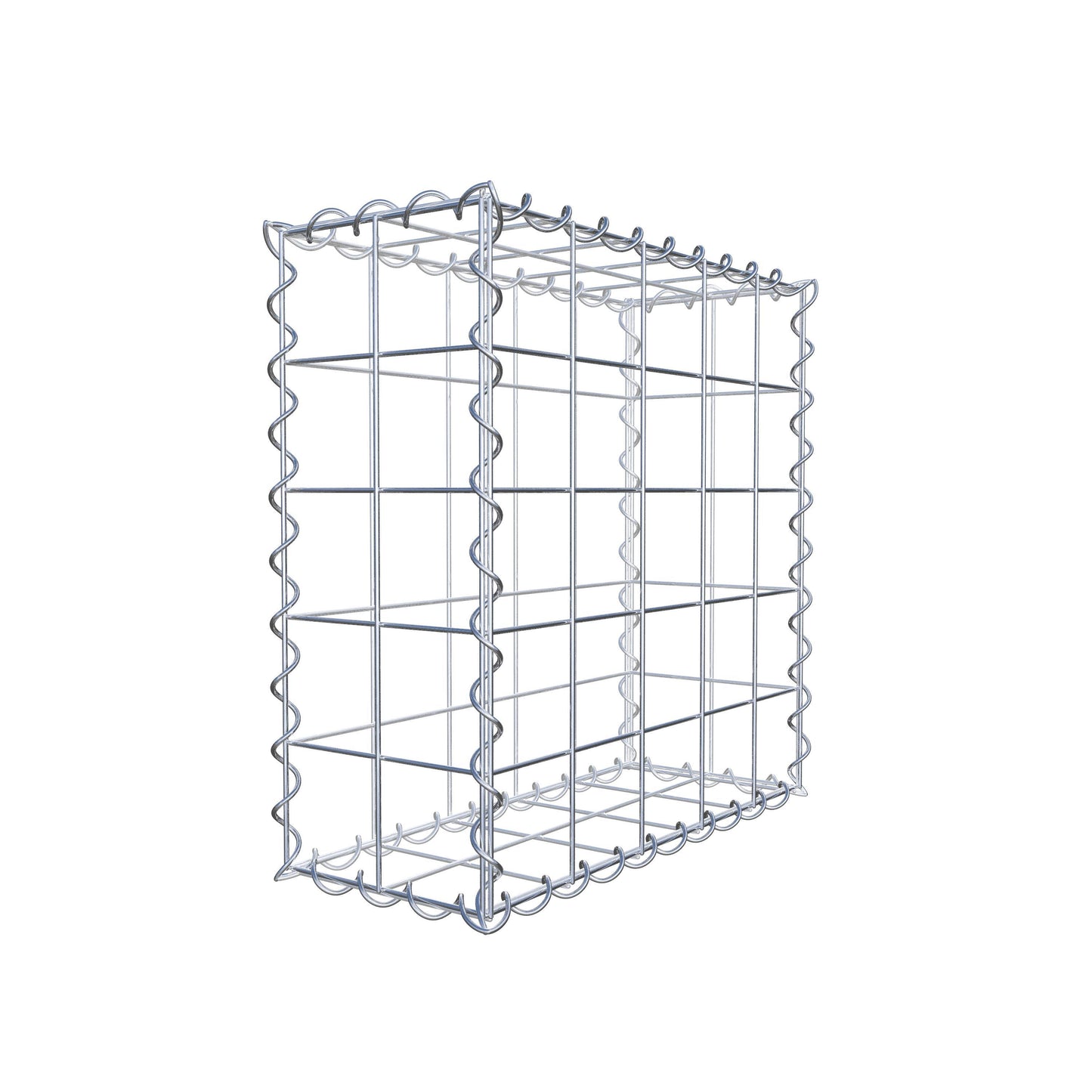 Gabião 50 cm x 50 cm x 20 cm (C x A x P), malhagem 10 cm x 10 cm, espiral