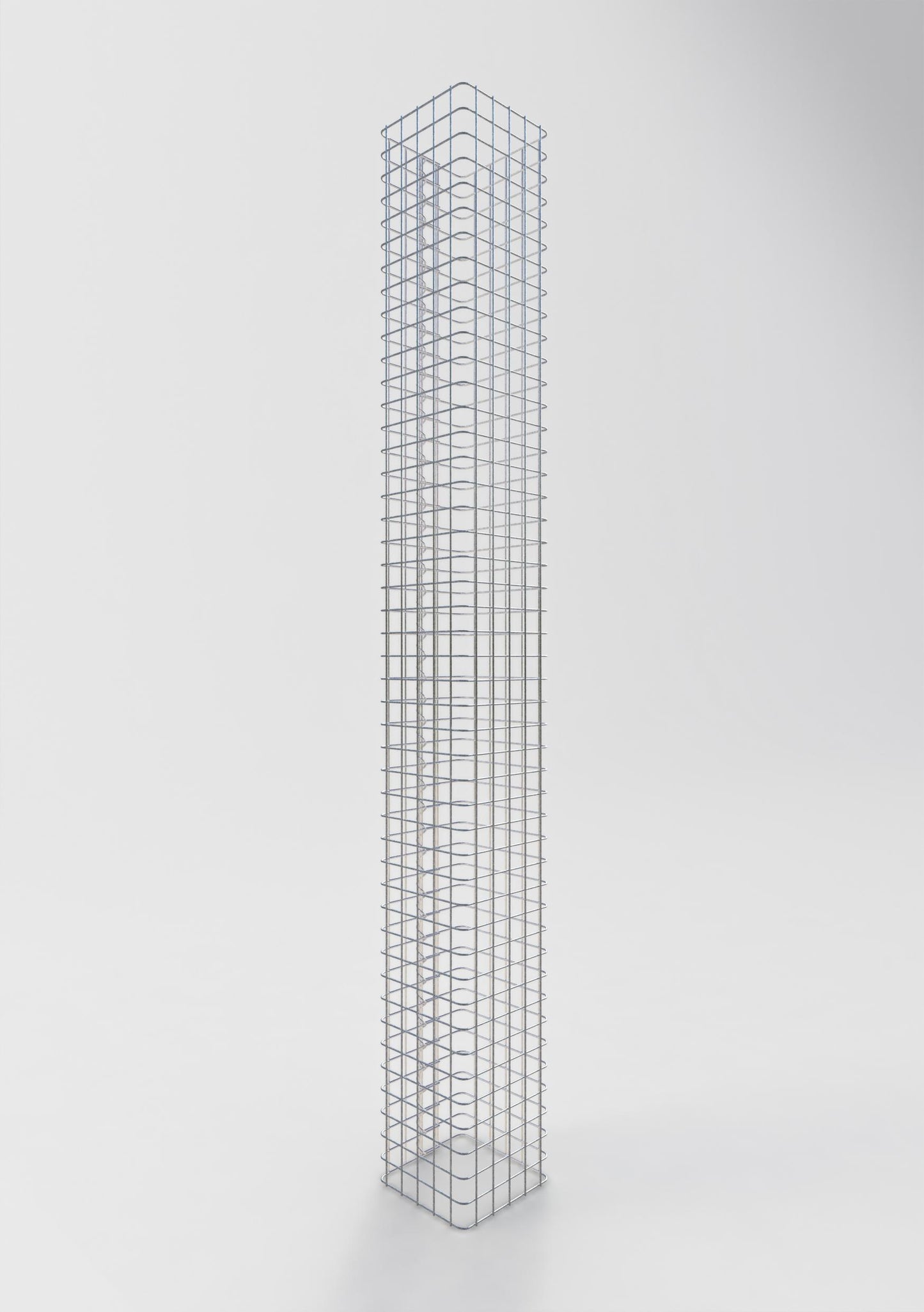Gabionensäule eckig 27 cm x 27 cm, 230 cm Höhe, MW 5 cm x 5 cm