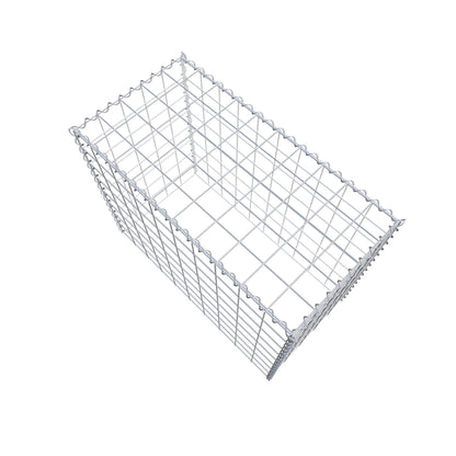Opbouw schanskorf type 3 100 cm x 80 cm x 50 cm (L x H x D), maaswijdte 10 cm x 10 cm, spiraal