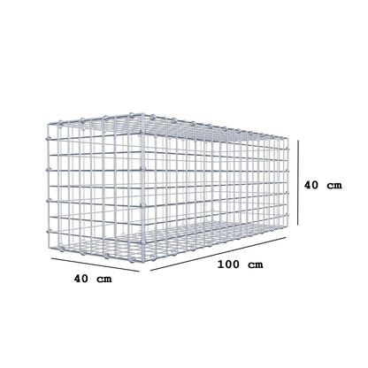 Gabião 100 cm x 40 cm x 40 cm (C x A x P), malhagem 5 x 5 cm, anel espiral