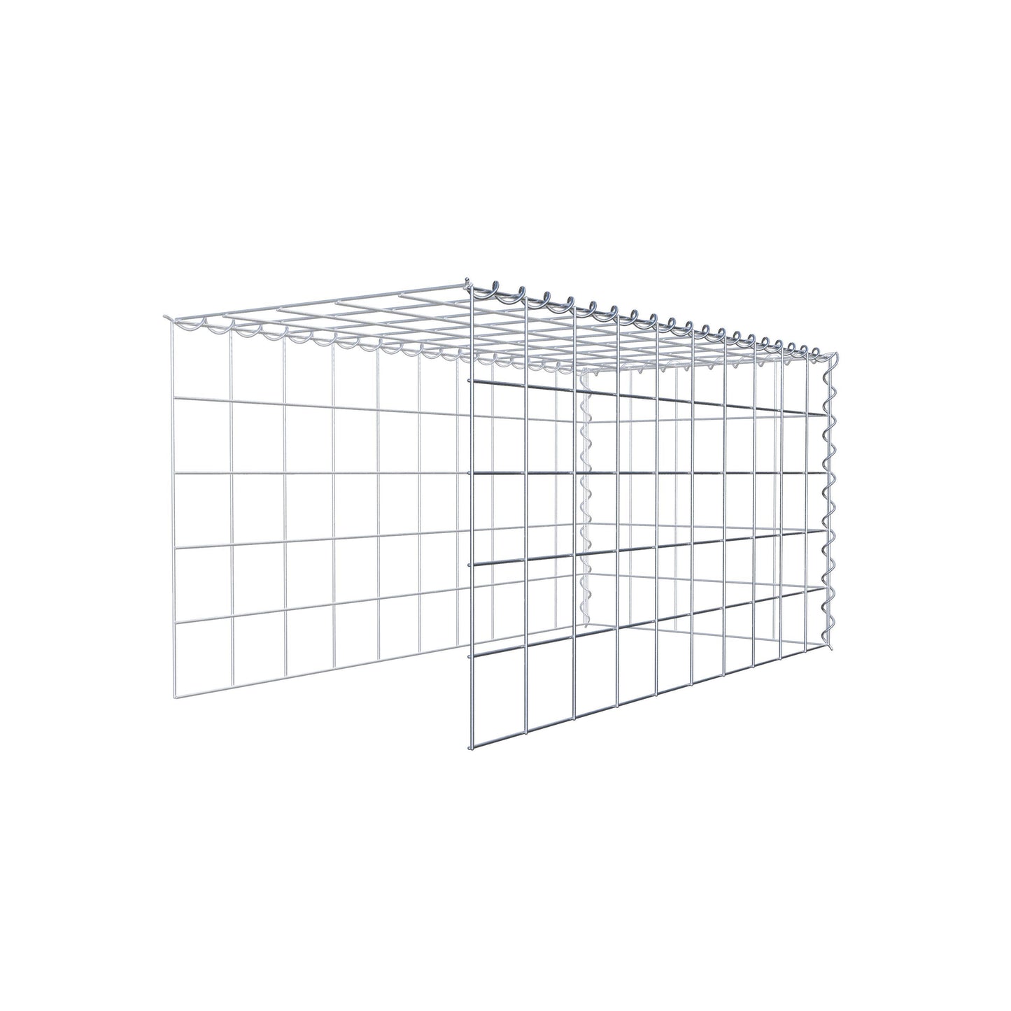 Gabião tipo 4 100 cm x 50 cm x 50 cm (C x A x P), malhagem 10 cm x 10 cm, espiral