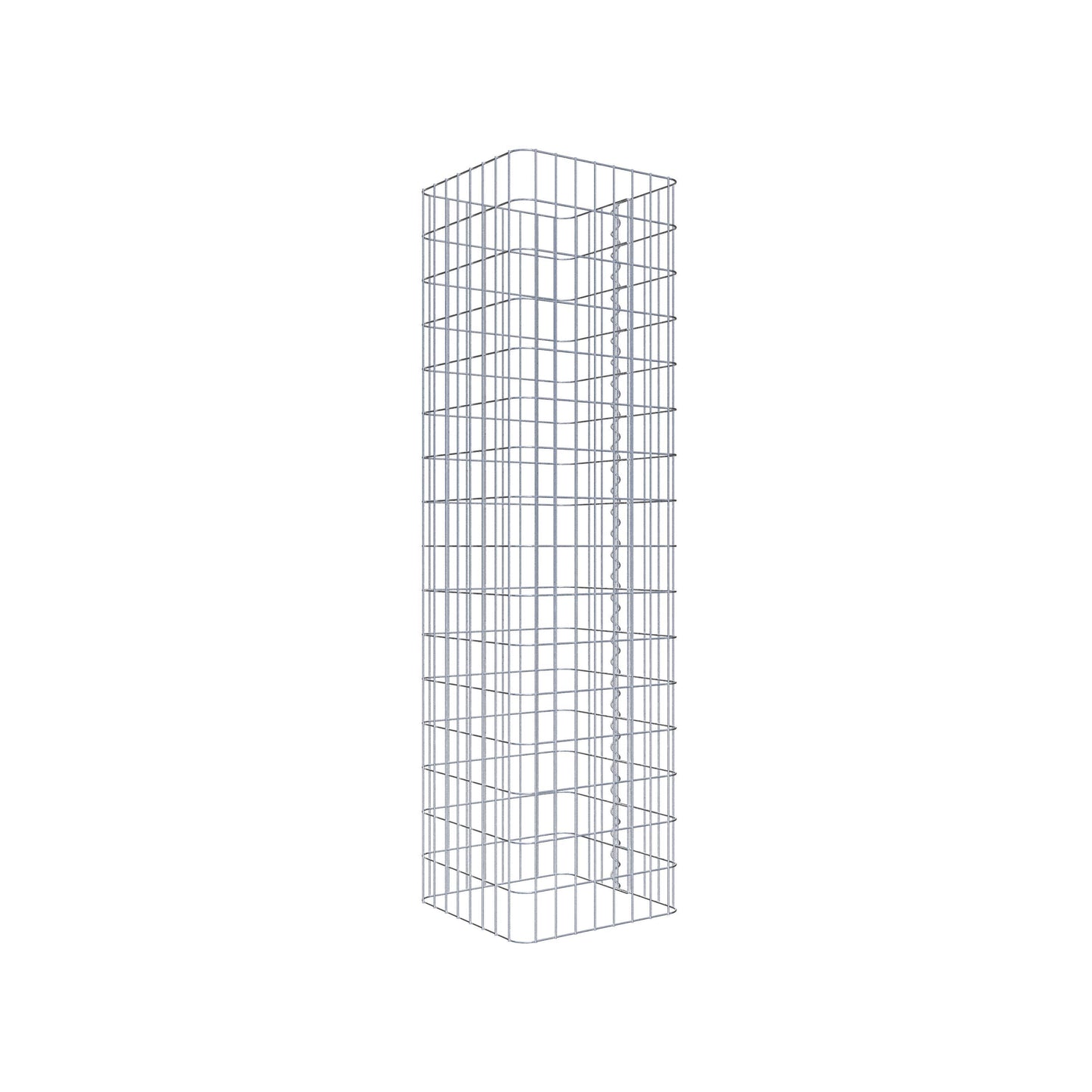 Schanskorfzuil, hoekig 42 cm x 42 cm, 160 cm hoog, MW 5 cm x 10 cm