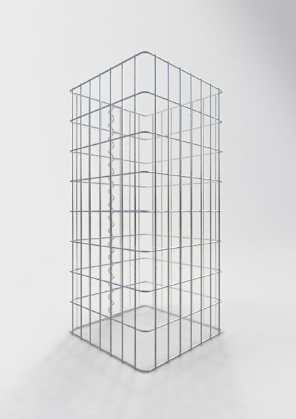 Columna de gaviones, angular 37 cm x 37 cm, 80 cm de altura, MW 5 cm x 10 cm