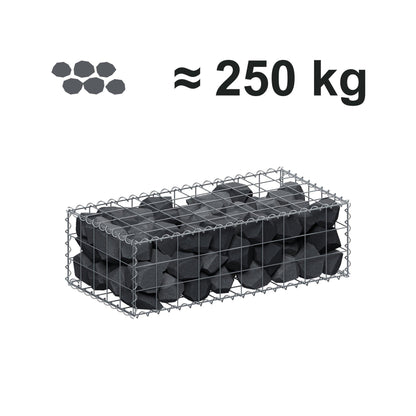 Schanskorf 100 cm x 30 cm x 50 cm (L x H x D), maaswijdte 10 cm x 10 cm, spiraalvormig
