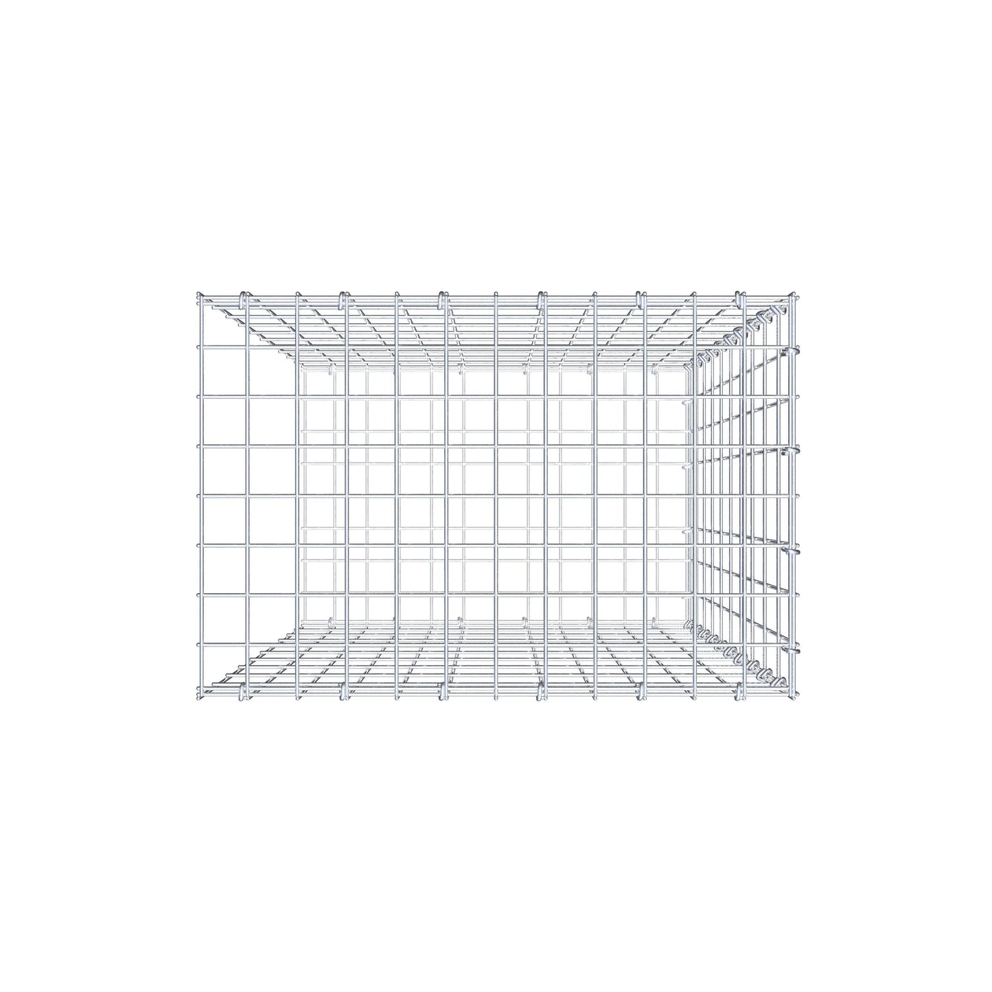 Monteret gabion type 2 100 cm x 60 cm x 40 cm, maskestørrelse 5 cm x 10 cm, C-ring