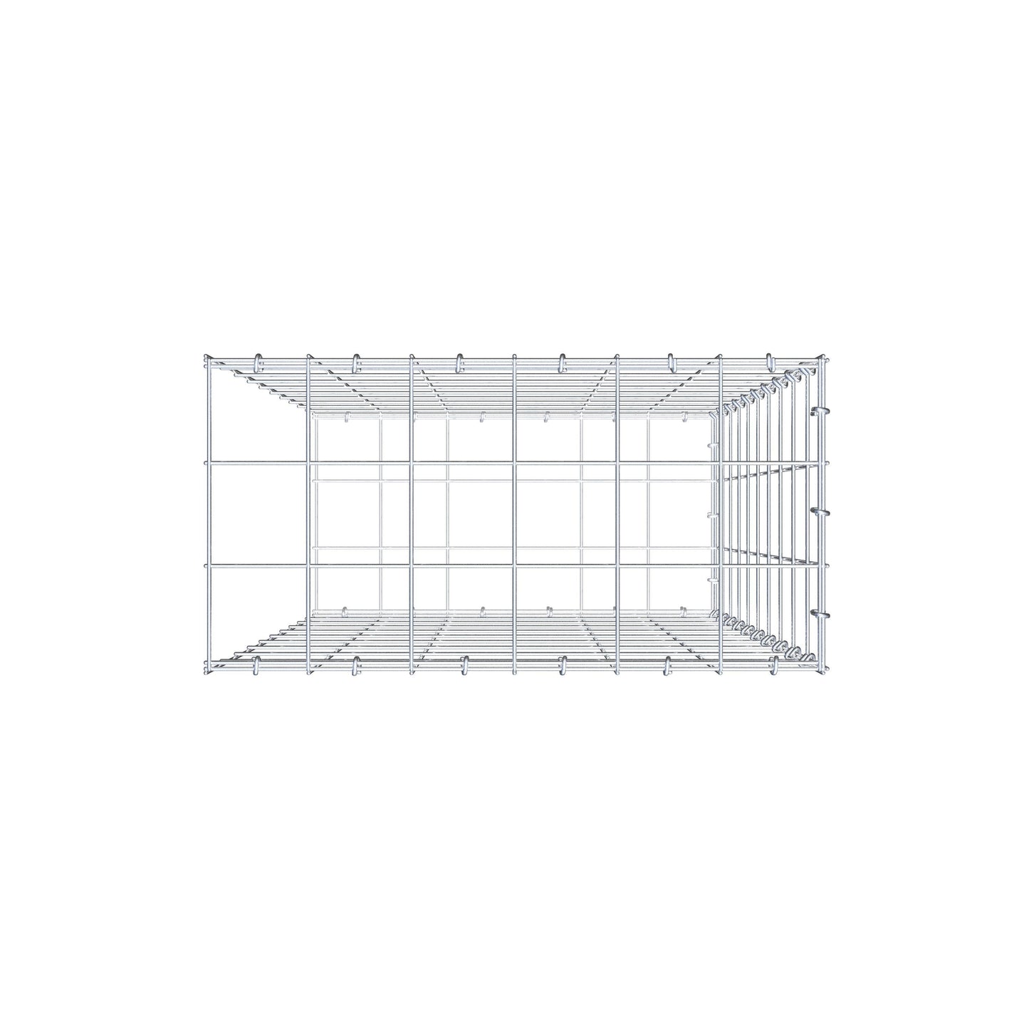 Type 2 oplegkorf 100 cm x 60 cm x 30 cm (L x H x D), maaswijdte 10 cm x 10 cm, C-ring