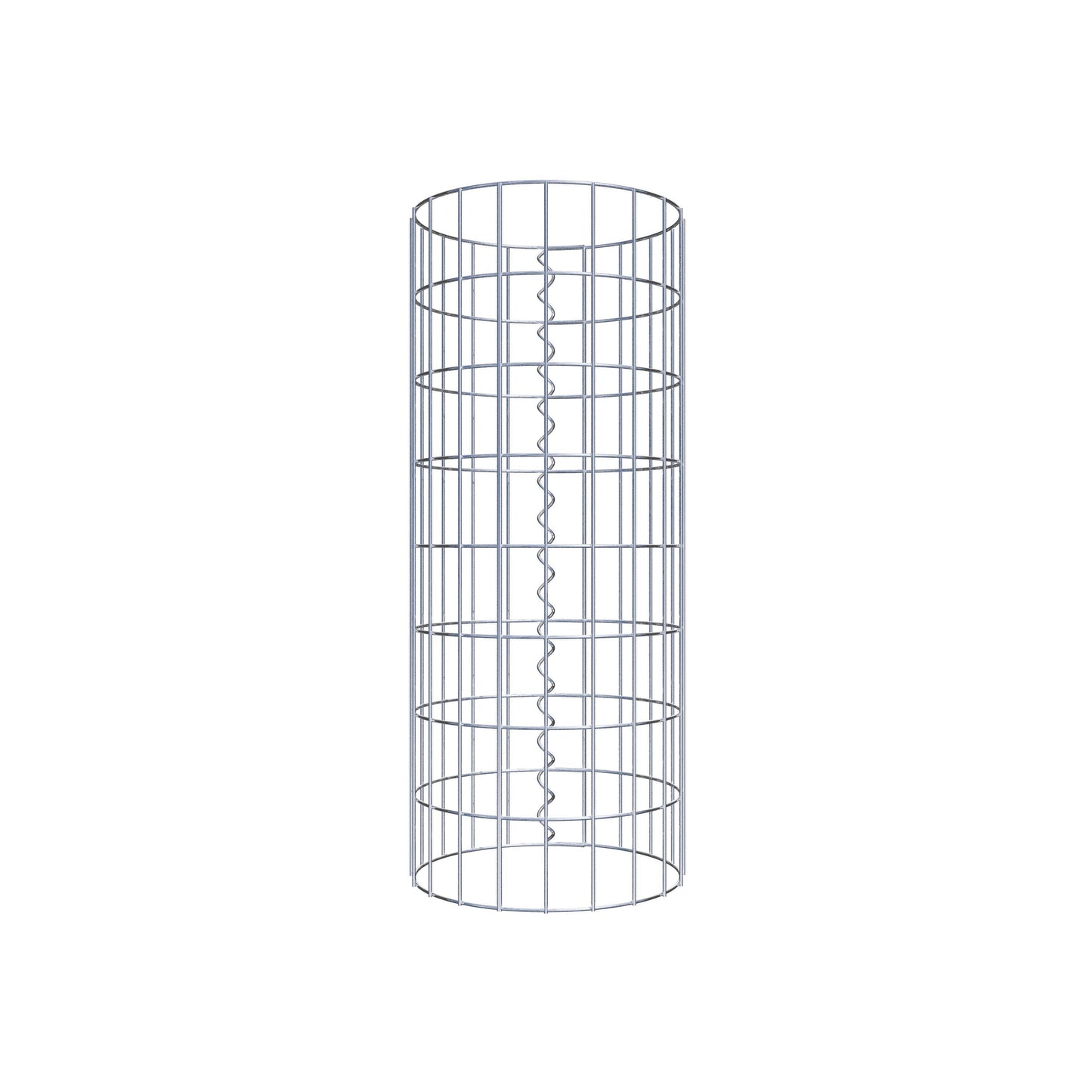 Gabion column around 32 cm diameter, 80 cm height, mesh size 5 cm x 10 cm