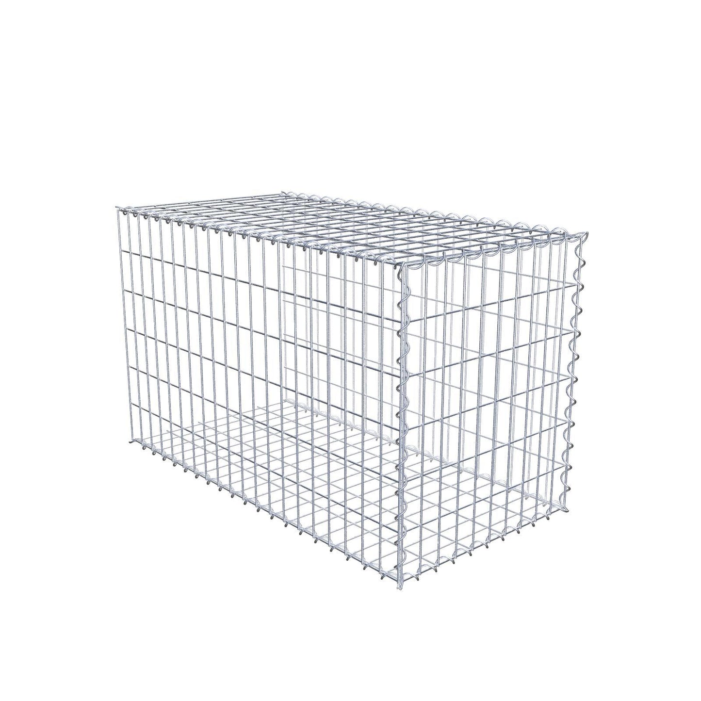 Opvokset gabion type 2 100 cm x 60 cm x 50 cm (L x H x D), maskestørrelse 5 cm x 10 cm, spiral