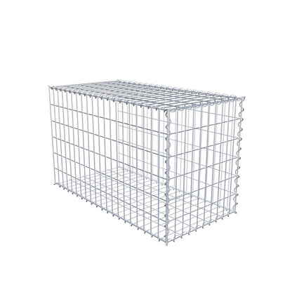 Opvokset gabion type 2 100 cm x 60 cm x 50 cm (L x H x D), maskestørrelse 5 cm x 10 cm, spiral