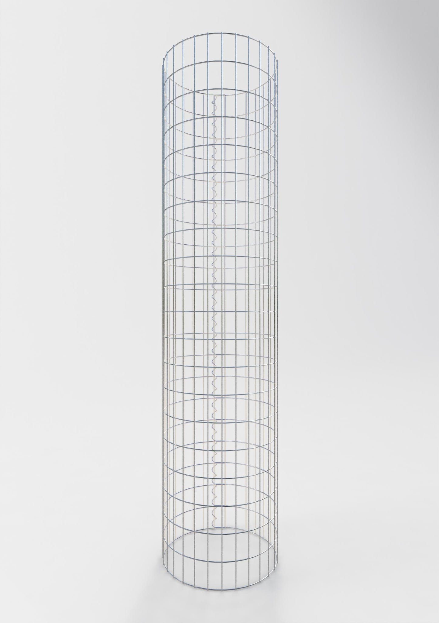 Schanskorfzuil rond 47 cm diameter, 200 cm hoogte, maaswijdte 5 cm x 10 cm